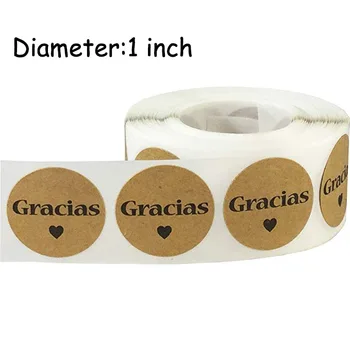 Gamtos Kraft Gracias ispanijos Ačiū, etiketės, Lipdukai antspaudas etiketės ir pakuotės lipdukai scrapbooking kanceliarinės prekės lipdukas