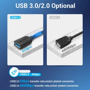 Paj USB 3.0 Išplėtimo Kabelis USB 2.0 Kabelis USB Vyrų ir Moterų Duomenis Laidą 