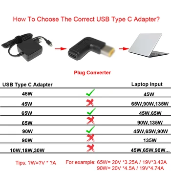 Dc Maitinimo Adapterį Prijunkite Konverteris USB C Tipo Moteris 7.4 x 5.0 mm 4,5 x 3.0 mm (5.5 x 2.5 mm Vyrų Nešiojamas Dc Išėjimo Jungtis.