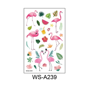 10 Rūšių Flamingo Tatuiruotės Vienkartiniai Laikinai Realus Rožinis Paukščių, Gėlių, Gražių Kūno Makiažas Lipdukai Vandeniui
