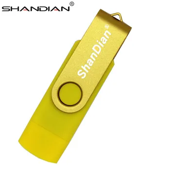 SHANDIAN Nekilnojamojo talpos USB Flash Drive, 64G 8G OTG pen Ratai 16G 32G micro usb Išmaniųjų Telefonų nykščio pendrive usb stick, memory stick
