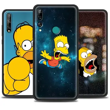 Simpsonai Silikono TPU Case For Huawei Y6 Y7 Y9 2019 Y5 Y5p Y6p Y6s Y7p Y8p Y8s Y9a Y9s Y9 Premjero Minkštas Telefono Dangtelį