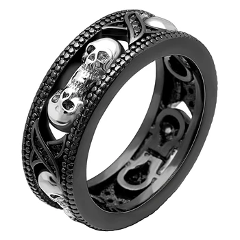 UFOORO VYRŲ ŽIEDAS Unikalus dizainas black skull ring paprastu būdu dydis 5-12# geriausių draugų dovana, papuošalai dropshipping 2019