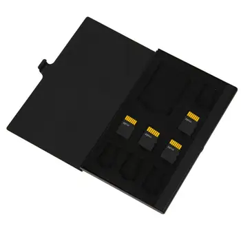 Nešiojamų Menmory Kortelės Atveju Monolayer Aliuminio 1SD+ 8TF Micro SD Kortelės Pin kodą talpinimo Atveju Turėtojas Atminties Kortelės Saugojimo Bylų Juoda