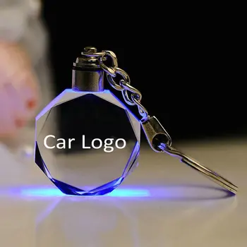 Pritaikyti Auto Logotipas K9 Kristalų Raktų pakabukai Dovana Automobilio Karalius Apdaila Lazeriu Graviruotas Modelius su LED Spalvinga Šviesos