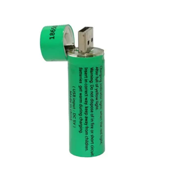 1PCS USB didelės galios akumuliatoriaus įkrovimo lizdas 18650 žibintuvėlis baterija žibintuvėlio baterijos Mini USB įkrovimo Baterija (akumuliatorius