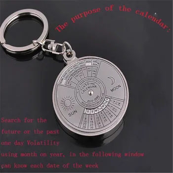 SEKINEW 50 Metų Kalendorius Key Chain Mini Metalo Žiedas Kompasas paketų prižiūrėtojų raktinę Pulteliais Pėsčiųjų, Kempingas Išgyvenimo Įrankius, Automobilį Ornamentu Priedai