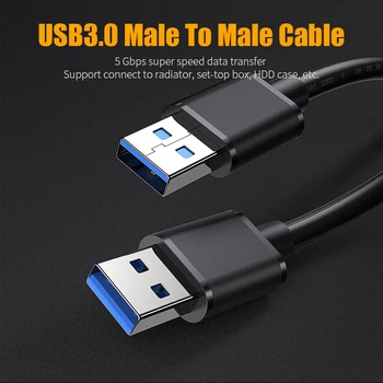 Essager USB į USB prailginimo Kabelis Type A Male Vyrų USB 3.0 Extender Radiatorių Standžiojo Disko Webcom USB3.0 Ilgiklis