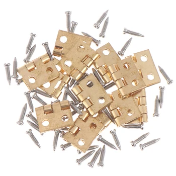 12Set Mini Metalo Lanksto Aukso už 1/12 Namas Miniatiūriniai Kabineto Baldai, Žalvarinių Vyrių Lėlių Miniatiūrinė Spintelė Spinta