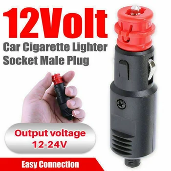 Universalus 12V-24V Automobilinio Cigarečių Degiklio Maitinimo Prijungimo Lizdas Cigaret Adapteris Male Plug Dropsipping