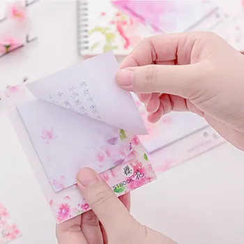 30 Lapų/pad Sakura Rožinė Lipni Pastaba Japonijos Gėlių memo pad Planuotojas Lipdukai, Kanceliarinės prekės Raštinės Reikmenys, mokyklinės prekės,