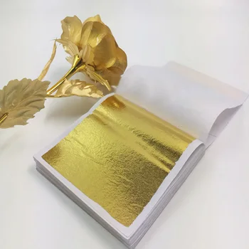 100vnt 14*14cm Meno Amatų Popieriaus Imitacija Aukso Skiedra Vario, Aukso Lapai Folijos, Popieriaus Gilding 
