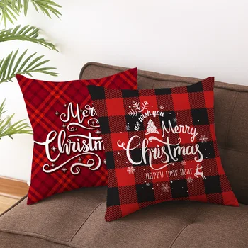 Kalėdinė dekoracija pagalvės užvalkalą raidė raudona patikrintas modelis pagalvėlė padengti geometrijos Kalėdų gyvenamasis kambarys apdailos pagalvės užvalkalą