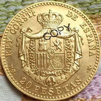 1889 Ispanija 20 Pesetas - Alfonso XIII monetas