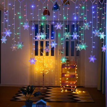 Kalėdų snaigės LED String žibintai, Mirksintis Šviesos Užuolaidos, Šviesos, atsparus Vandeniui Atostogų Šalis Keičiamas Banga Pasakų Šviesos 3.2 M
