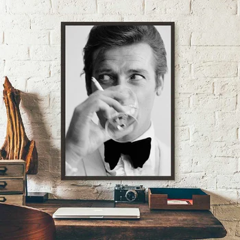 Džentelmenas Šnipinėjimo Filmo 007 Plakato Menas Drobė, Tapyba , Mados Vyras Kostiumą Makiažas Spaudinių Sienos Menas Nuotraukas, Namų Dekoro