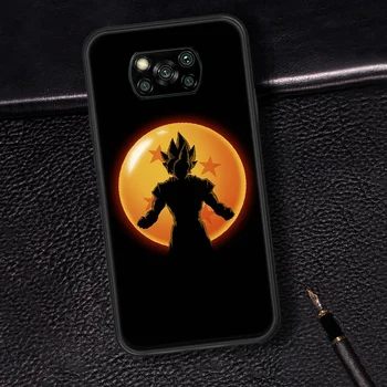 Anime Cartoon D-Dragon Ball Gokas Telefono Padengti Korpuso Xiaomi Mi A2 A3 8 9 SE 9T 10 10T Pro Lite Ultra Poco X3 black Shell