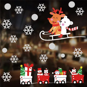 1 Lapas Linksmų Kalėdų Langų Lipdukai, Vinilo Snaigės Decal Kalėdinė Dekoracija Namo Sienos, Stiklo Lipdukai Vaikai Kambario Dekoro