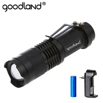 Goodland LED Žibintuvėlis Portable LED Žibintuvėlis atsparus Vandeniui Taktinis Žibintuvėlis Mini Galingas Zoomable 3 Režimas Kempingas Dviračių