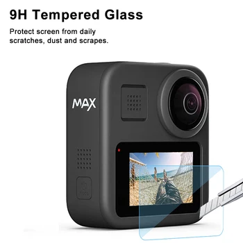 Silikono Atveju GoPro MAX 360 Grūdintas Stiklas Screen Protector Apsauginės Objektyvo Dangtelis Korpuso Dangtelis Eiti Pro Max Priedai