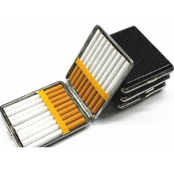 Kūrybos 20 Lazdos Oda, Cigarečių dėklas su Gumos Juosta Dovanų Dėžutė Rudos Atveju Turėtojas Metalo Oda Turi Cigarečių Dėžutę