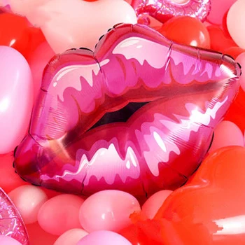 1 vnt./daug 75*75cm lūpų helio balionus, meilės, globos rožė raudona lūpų balionas Valentino Dieną, kiss me folija balionas vestuvių dekoras