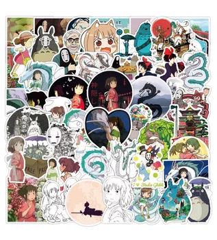 50pcs Animacinių filmų Totoro Spirited Away Mergina Lipdukai Vandeniui 