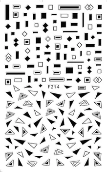 1 Lapas 4 Spalvų Rombas, Trikampis, Kvadratas tvirto Rėmo, Geometrinių Dizaino Lipnios Nagų Dailės Lipdukai, Papuošimai 
