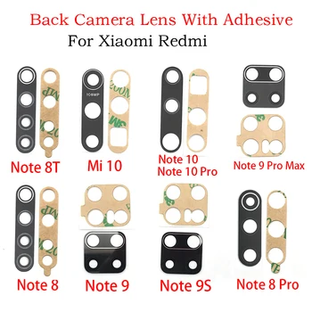 2vnt Kameros Stiklo Objektyvas Atgal Galinio vaizdo Kamera, Stiklinis Lęšis su Klijais Pakeisti Xiaomi Redmi 9C 9 Pastaba 9S 8 8T 10 Pro 9A Mi 10T Pro