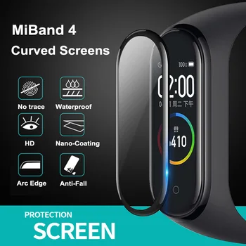 5vnt Apsauginis Stiklas Xiaomi mi juosta 4 5 stiklo filmas Mi band5 Smart Watchband 4 5 Soft Screen Protector, Plėvelė, Priedai