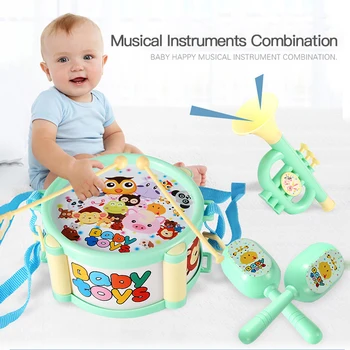 Vaikų Būgno Trimitas Žaislas Muzika, Mušamųjų Instrumentų Grupė Rinkinys Ankstyvasis Ugdymas Švietimo Žaislai Vaikams, Vaikų Juguetes Bebe