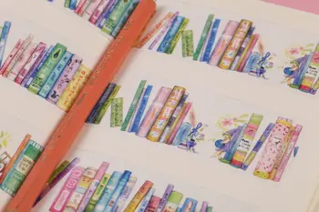 Akvarelė Ranka-Dažytos Knygų Lentynos, Knygų Washi Tape Kulka Leidinys Prekių Dienoraštis Lipdukai
