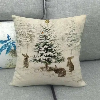 Kalėdų mesti užvalkalas lininė pagalvėlė padengti Kalėdinė dekoracija užvalkalas animacinis briedis triušis pagalvėlė padengti namų puošybai