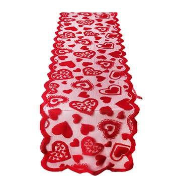 Valentino Dieną-Raudonos Širdies staltiesė, Vienkartiniai Staltiesė Bėgikas, Jubiliejų, Vestuvių Valentino Gimtadienio Apdaila