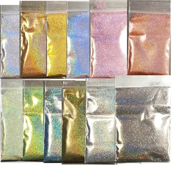 Pixie Dust (extra fine blizgučiai): Spalva - 12 DULKES.5 g Povas Holografinis Blizgučiai Milteliai 008 Papildomų baudos holografinis 5 gramų