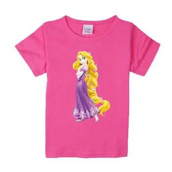 2021 Vasaros Mados Princesė Rapunzel Kūdikių Drabužiai mergaičių Marškinėliai Vaikams Medvilnės Atsitiktinis Marškinėliai Vaikams Viršūnes Tee