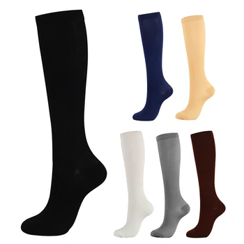Vientisos spalvos Suspaudimo puskojinės ilgas vamzdis glaudinimo kojinės Lauko sporto glaudinimo kojinės vyrams ir moterims, Sporto Kojinės