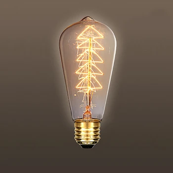 Derliaus Edison Lemputes E27 Kaitrines Lemputes ST64 G80, Kaitinamosios Lemputės, Voverė-narvas Anglies Lemputės Šviesą 