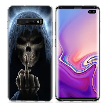 Grim Reaper Kaukolės Skeletas Atveju, Samsung Galaxy S10 S20 Ultra 5G S10e S8 S9 Plus S7 Pastaba 8 9 10 Lite Silikono Telefono Dangtelį Maišeliu