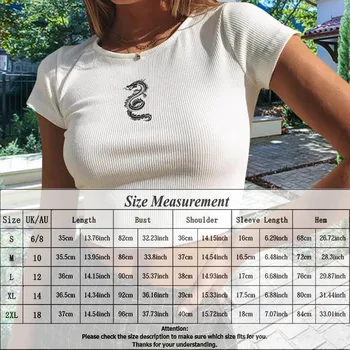 2020 m. Moteris vientisos Spalvos Vasaros Trumpas Rankovės O Kaklo Dragon Atspausdinta Tee Slim Marškinėlius Kawaii Harajuku Pasėlių Viršuje женские футболки