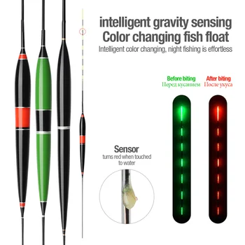 DONQL Šviesos Smart Spalvų Kaita, Žvejyba Plaukti Didelio Jautrumo Signalas Žuvų Bite Elektroninių Plūduro Žuvų Plūduriuoja Bobber Stick