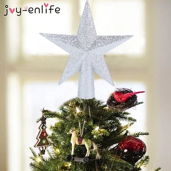 1pcs Blizgučiai Žvaigždžių Kalėdų Medis Viršų Kalėdų Papuošalai Topper Kalėdų Medžio Dekoracija Namuose 2020 Naujųjų Metų Šalies Prekių