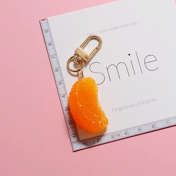 1Pc Mielas Modeliavimas Vaisių Apelsinų Keychain paketų prižiūrėtojų raktinę Moterų Mergina Papuošalai Cartoon Automobilių Rankinėje Raktų pakabukas Apdailos K36