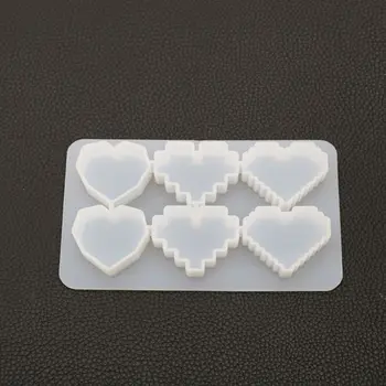 Crystal UV Epoksidinės Dervos Pelėsių Pikselių Meilės Širdies Formos Didelis Veidrodis 