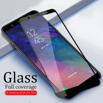 Visiškai padengti Grūdinto Stiklo Samsung Galaxy A6 2018 A600F Screen Protector dėl Samsung A6 Plius A6plus 6 6a Apsauginės Plėvelės