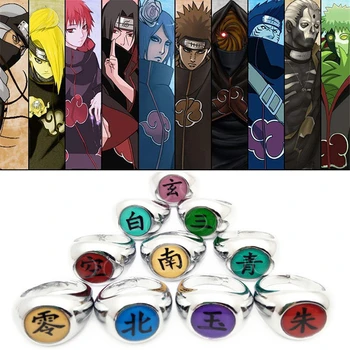 Anime Naruto Žiedas Vyrams, Moterims Akatsuki Uchiha Itachi Deidara Skausmas Suaugusiųjų Cosplay Piršto Drabužių Priedai Rekvizitai