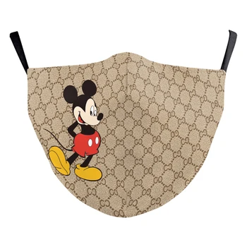 1 VNT Disney Mickey Kaukė Prekės ženklo Logotipo Spausdinimo Daugkartinio naudojimo Plaunamas Minnie Mados Naujų Karšto Stiliaus Kaukė Anti-dulkių su 2 Filtrai