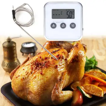 Elektroninis Termometras Laikmatis Maisto Mėsos Temperatūros Matuoklis Matuoklis su Zondu, Kepimo GRILIS Termometras Virtuvės Temperatūra Įrankiai