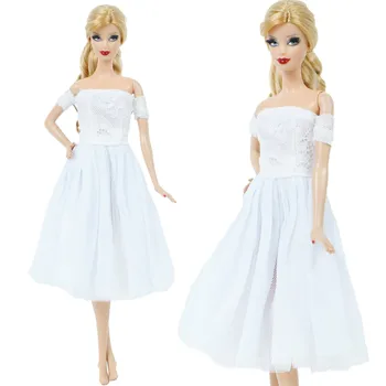 1x Princesė Kamuolys Suknelė Elegantiškas Sluoksnis Sijonas Šalies Drabužių Šydą, Ilgą Vestuvinė Suknelė Barbie Lėlės Priedai Daug Stilių