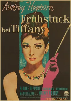 Breakfast At Tiffany ' s aktorius, Audrey Hepburn plakatas kraftpopieris derliaus plakatas Miegamojo Sienų Lipdukai/sienos Dekoratyvinis